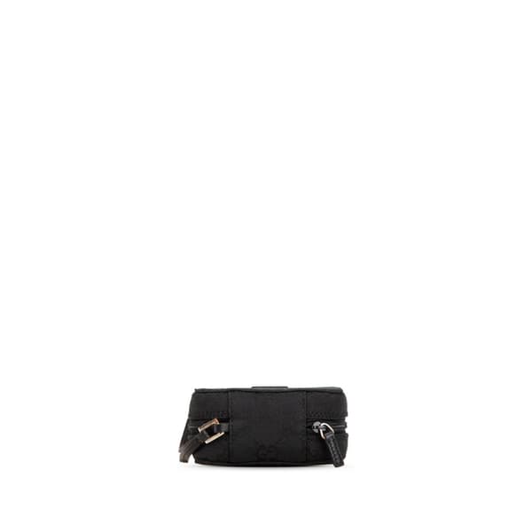 Pre-owned Gucci GG Canvas Cosmetic Pouch Black