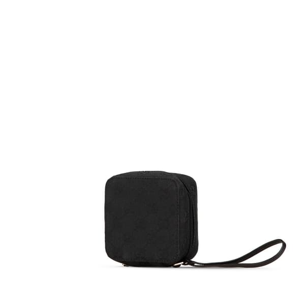 Pre-owned Gucci GG Canvas Cosmetic Pouch Black