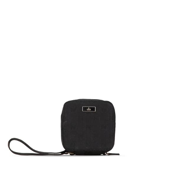 Pre-owned Gucci GG Canvas Cosmetic Pouch Black