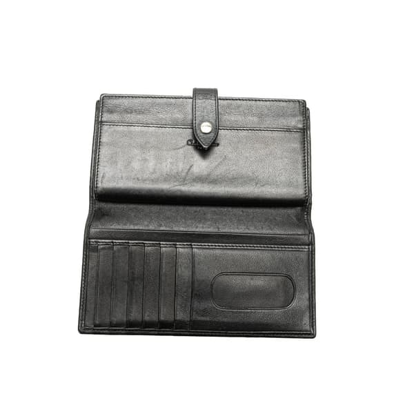 Pre-owned Dior Oblique Canvas French Long Wallet Black