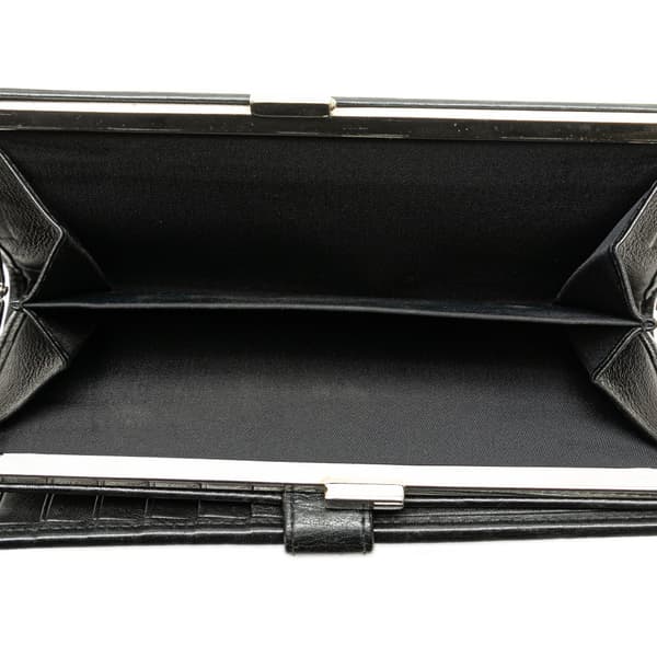 Pre-owned Dior Oblique Canvas French Long Wallet Black