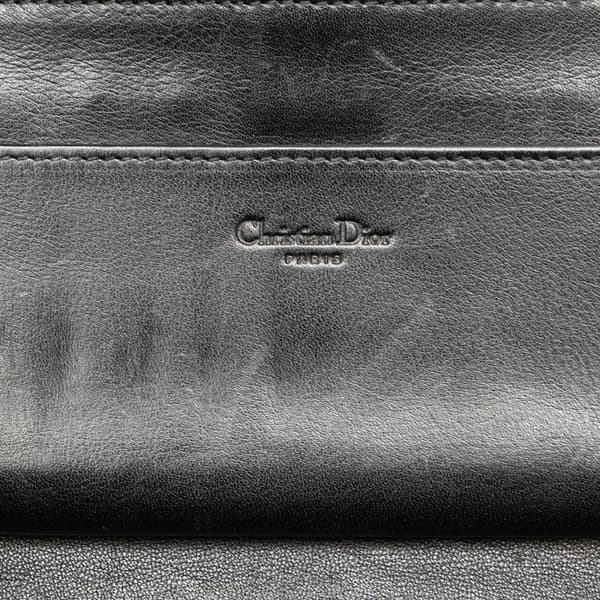 Pre-owned Dior Oblique Canvas French Long Wallet Black