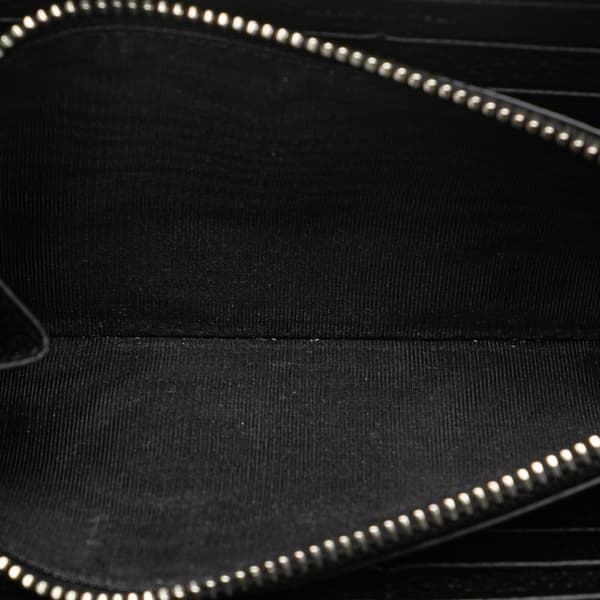Pre-owned Saint Laurent Leather Zip Around Long Wallet Black