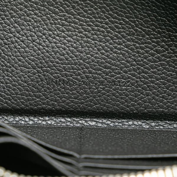 Pre-owned Saint Laurent Leather Zip Around Long Wallet Black