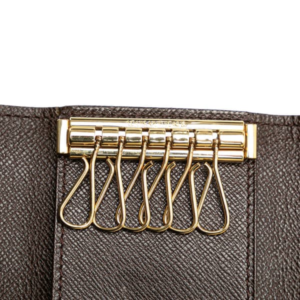 Pre-owned Louis Vuitton Damier Ebene Multicles 6 Key Holder Brown