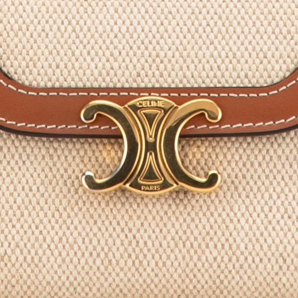 Pre-owned Celine Triomphe Canvas Tri-fold Wallet Brown