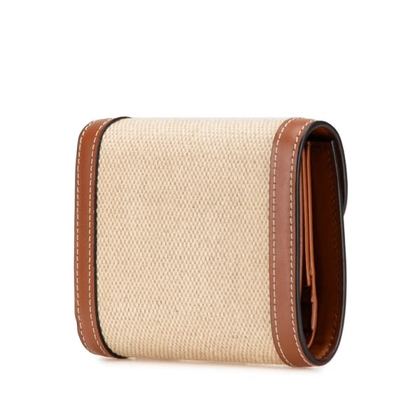 Pre-owned Celine Triomphe Canvas Tri-fold Wallet Brown