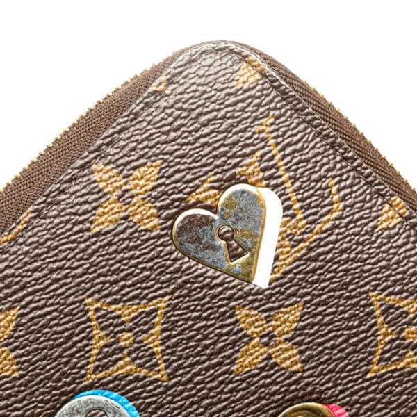 Pre-owned Louis Vuitton Monogram Love Lock Zippy Wallet Brown