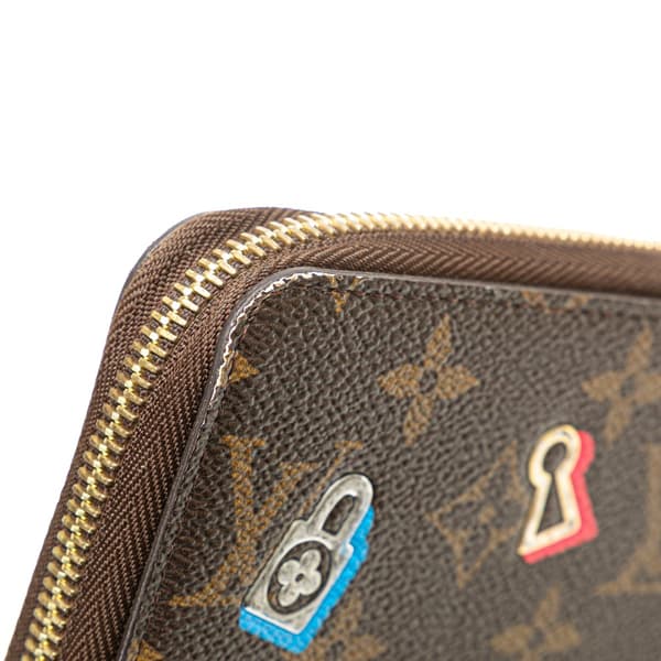 Pre-owned Louis Vuitton Monogram Love Lock Zippy Wallet Brown