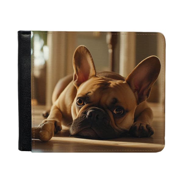 Hund Fransk Bulldog Lommebok For Menn Med Myntlomme