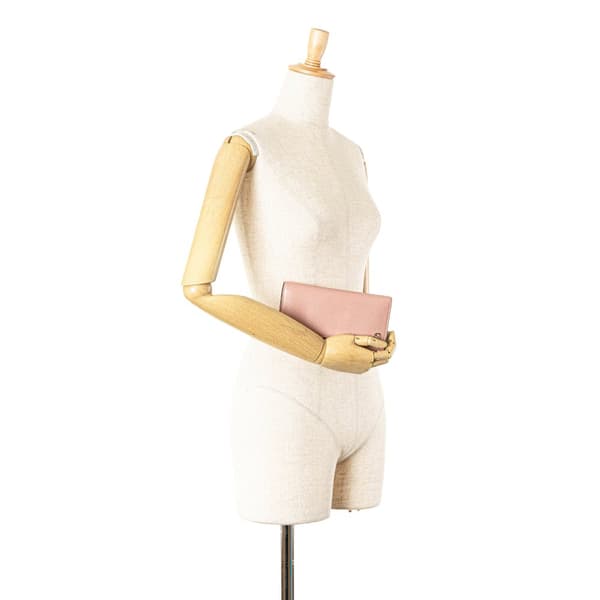 Pre-owned Gucci Interlocking G Leather Long Wallet Pink