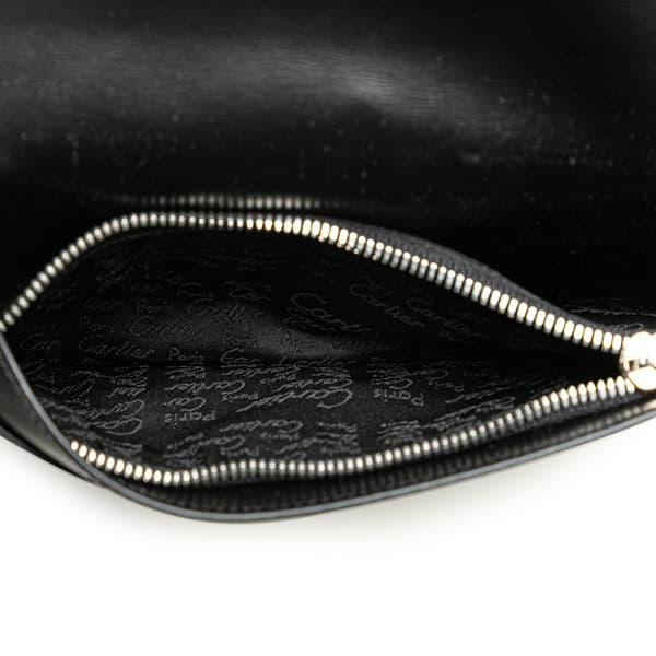 Pre-owned Cartier Leather Pasha de Cartier Bifold Long Wallet Black