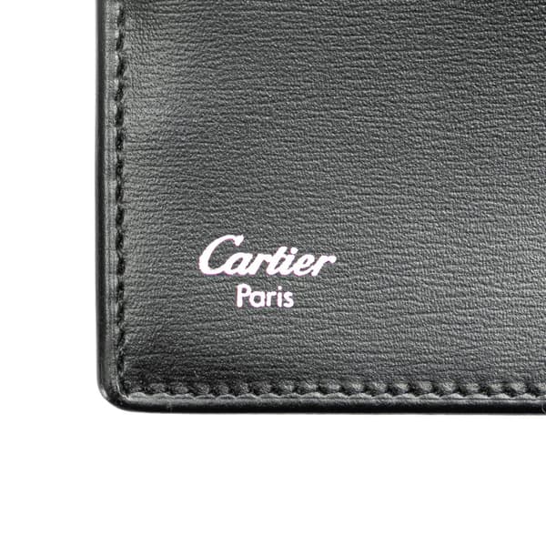 Pre-owned Cartier Leather Pasha de Cartier Bifold Long Wallet Black