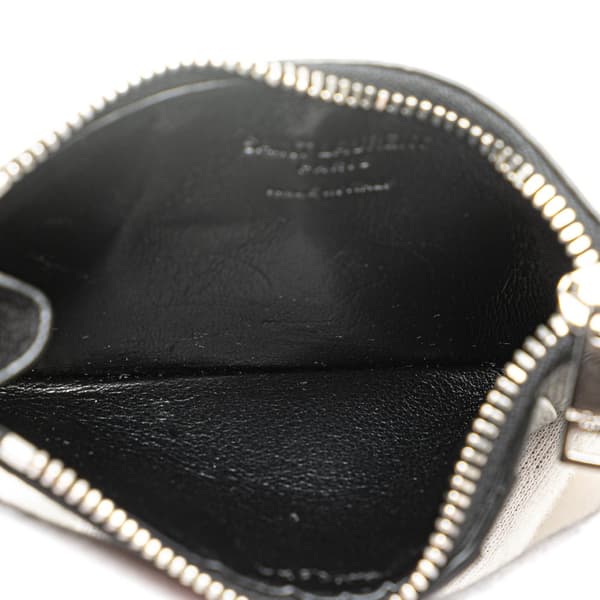Pre-owned Saint Laurent Grain de Poudre Fragments Zipped Card Case Black