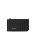 Miniatyrbild 1 av 8: Pre-owned Saint Laurent Grain de Poudre Fragments Zipped Card Case Black