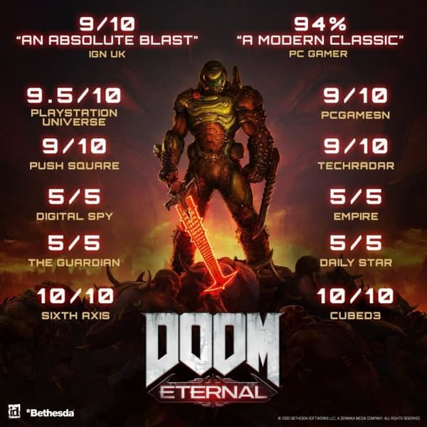 Videospel - id Software - DOOM Eternal - Action - PS4 - Svart- USED