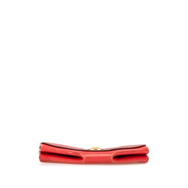 Pre-owned Hermès Chevre Mysore 24 Coin Purse Red