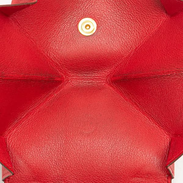 Pre-owned Hermès Chevre Mysore 24 Coin Purse Red