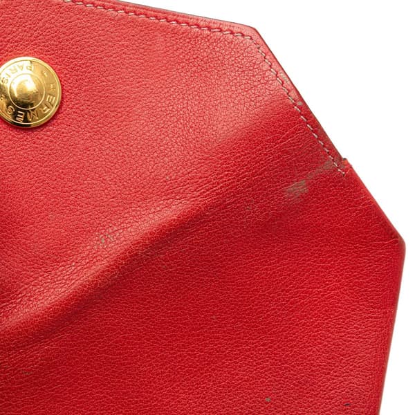 Pre-owned Hermès Chevre Mysore 24 Coin Purse Red