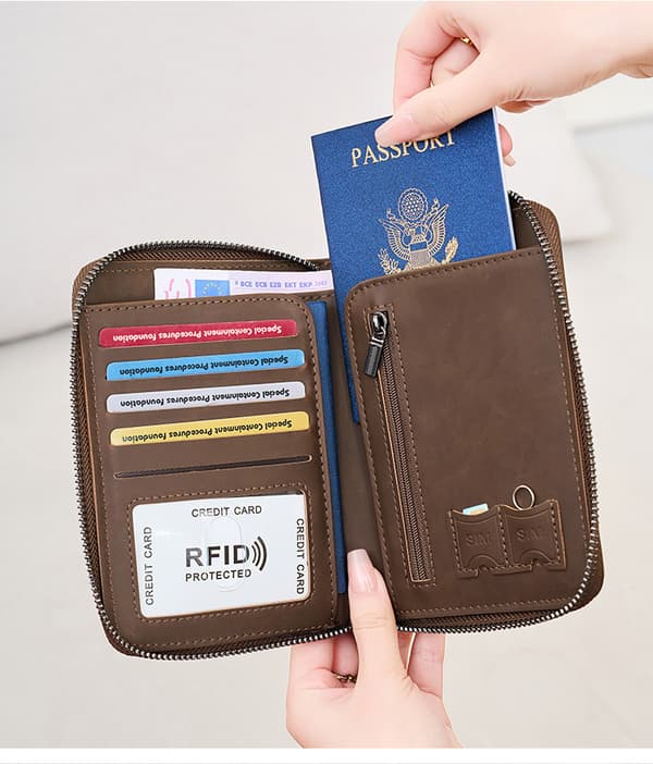 INF RFID-blockerande passfodral och reseplånbok