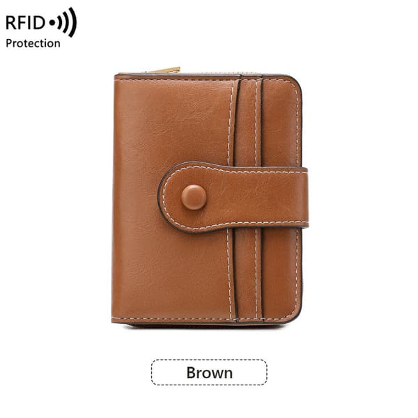 INF Ny RFID-blokerende kort pung til kvinder Brun