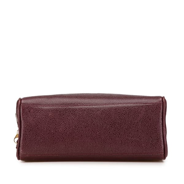 Pre-owned Chanel CC Caviar Pouch Red