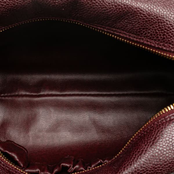 Pre-owned Chanel CC Caviar Pouch Red