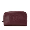 Miniatyrbillede 1 af 10: Pre-owned Chanel CC Caviar Pouch Red