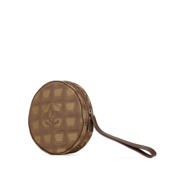 Pre-owned Chanel New Travel Line Nylon Pouch Green
