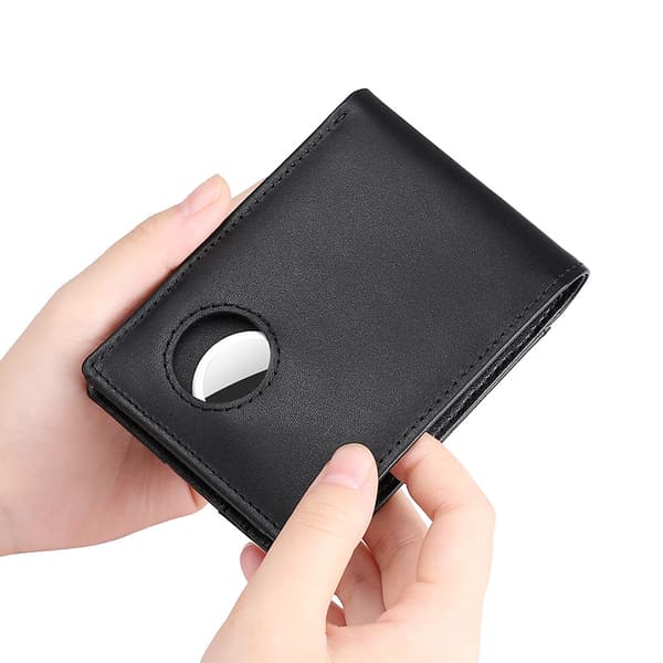 INF Smal RFID-blockerande plånbok med AirTag-hållare - Herrplånbok i läder