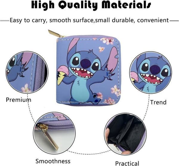 Portfölj Kvinna Stitch Mynt Ficka Presentidé Kvinna, Lila, En storlek, Dragkedja, Lila, En storlek, Dragkedja