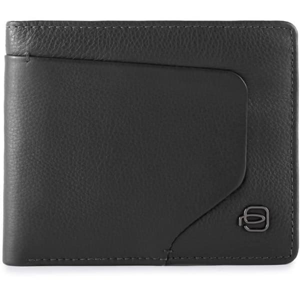 Plånbok i läder Piquadro Akron 11 cm - Svart