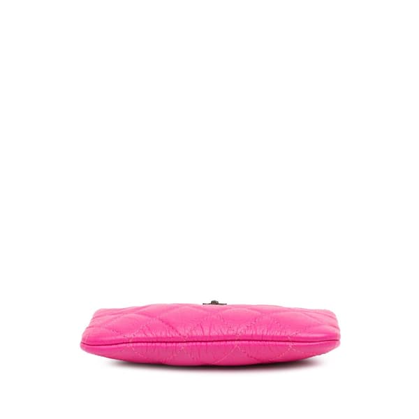 Pre-owned Chanel Small Goatskin Quilted Reissue Cosmetic Pouch Pink