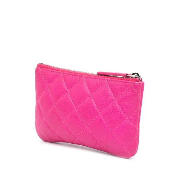Pre-owned Chanel Small Goatskin Quilted Reissue Cosmetic Pouch Pink