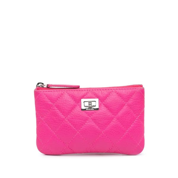 Pre-owned Chanel Small Goatskin Quilted Reissue Cosmetic Pouch Pink