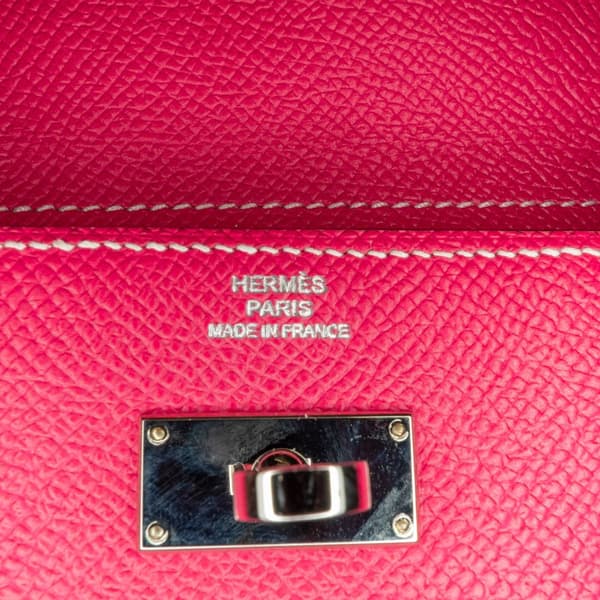 Pre-owned Hermès Medium Epsom Kelly Depliant Wallet Pink
