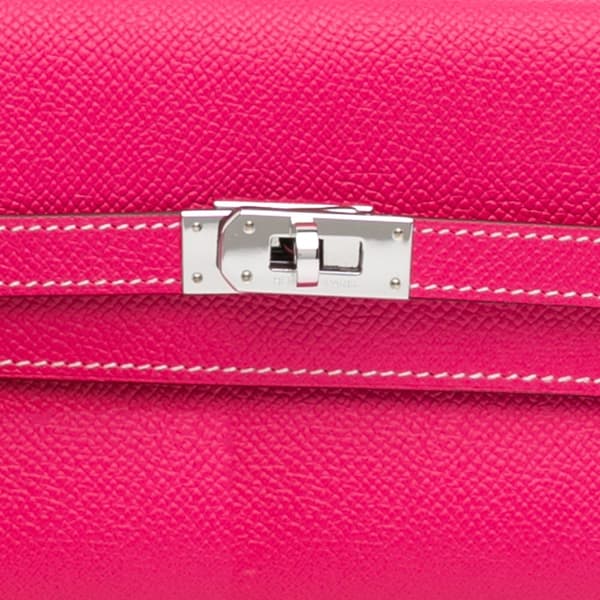 Pre-owned Hermès Medium Epsom Kelly Depliant Wallet Pink