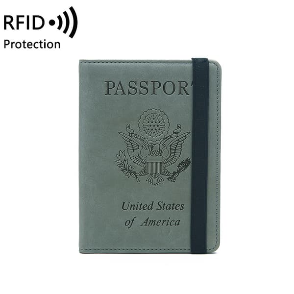 INF Ohut RFID-suojattu lompakko - Nahkainen passipidike