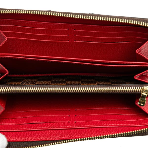 Pre-owned Louis Vuitton Damier Ebene Karakoram Zippy Wallet Brown