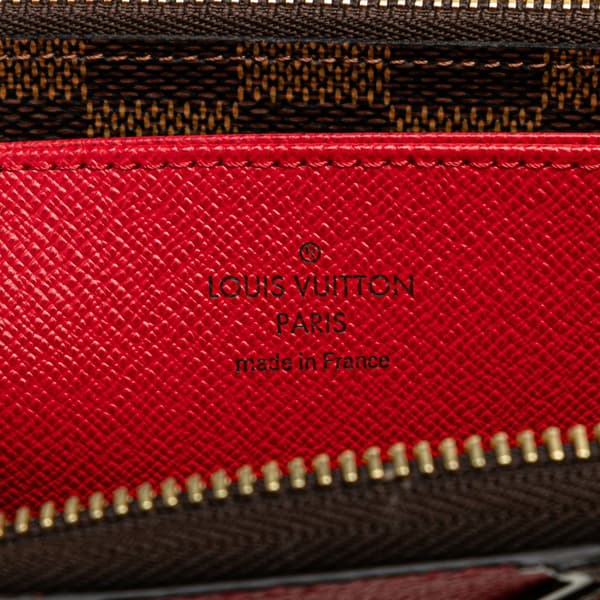 Pre-owned Louis Vuitton Damier Ebene Karakoram Zippy Wallet Brown