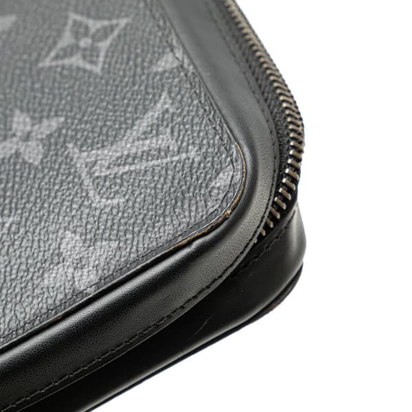 Pre-owned Louis Vuitton Monogram Eclipse Zippy XL Wallet Black