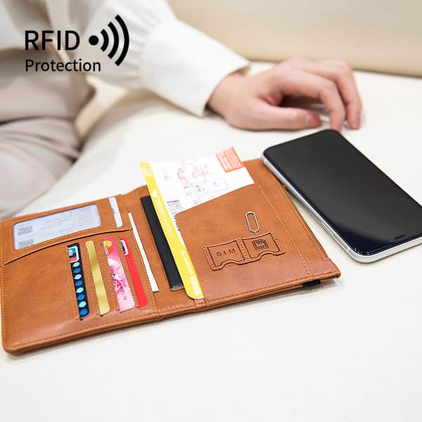 INF Slim RFID-blockerande passfodral - reseplånbok med flera fack