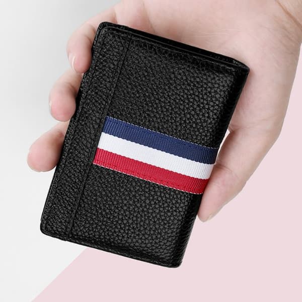 INF RFID-suojattu nahkalompakko, minimalistinen korttikotelo miehille ja naisille
