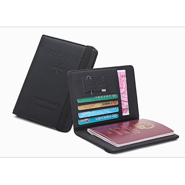 INF RFID-blokkerende lommebok, slank reisepassholder