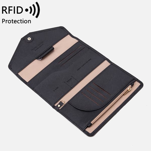 INF Svart plånbok i PU-läder med RFID-blockering