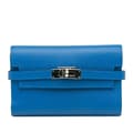 Miniatyrbilde 1 av 8: Pre-owned Hermès Medium Epsom Kelly Depliant Wallet Blue