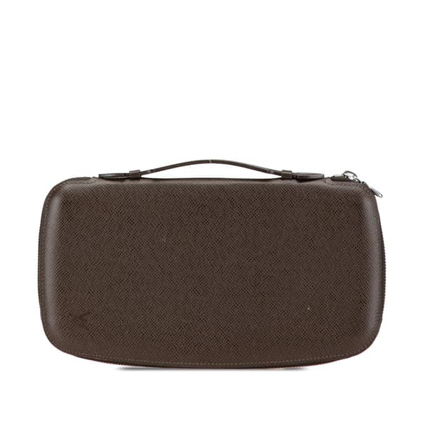 Pre-owned Louis Vuitton Taiga Atoll Organizer Brown