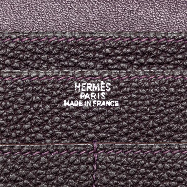 Pre-owned Hermès Togo Dogon Wallet GM Purple
