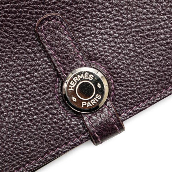 Pre-owned Hermès Togo Dogon Wallet GM Purple