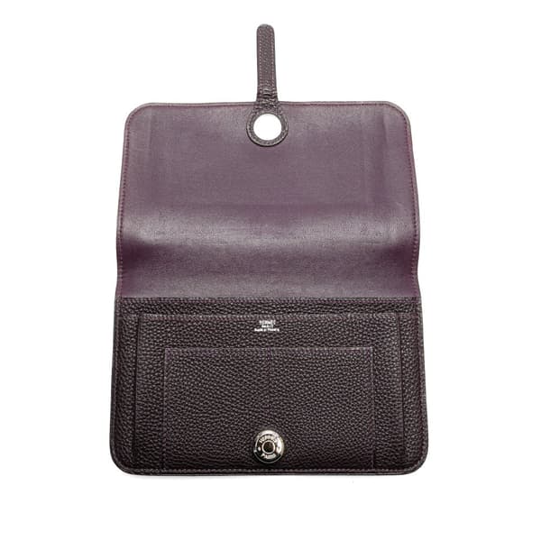 Pre-owned Hermès Togo Dogon Wallet GM Purple